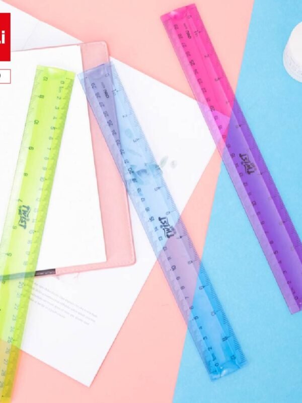 E6209-1 ديلي مسطرة سيليكون - قياس 30 سم - أخضر/أحمر/أزرق E6209